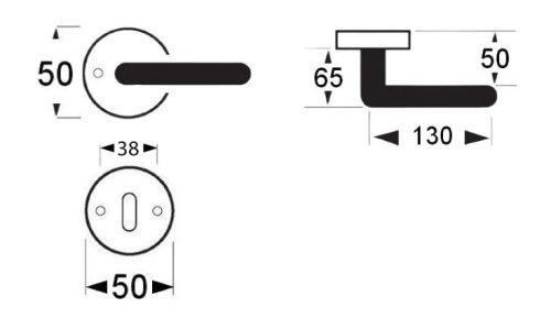 CUBA rozettás kilincs WC