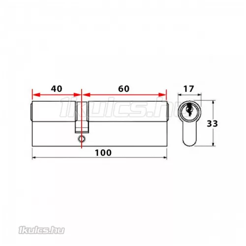 Abus D6PS törésvédett zárbetét 40x60 Gombos (G=Hosszabb)