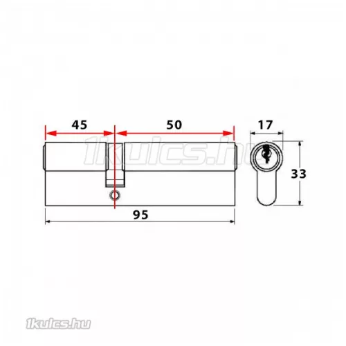 Abus D6PS törésvédett zárbetét 45x50 Gombos (G=Rövidebb)