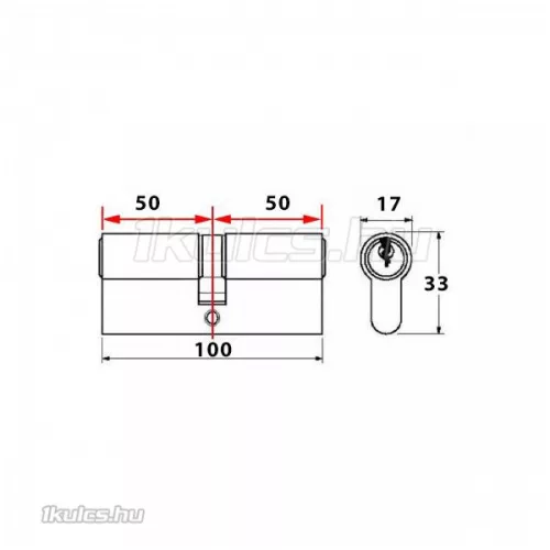 Abus D6PS törésvédett zárbetét 50x50 Gombos
