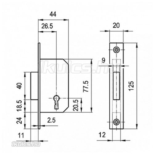 Euro Elzett 415 kulcsos reteszzár