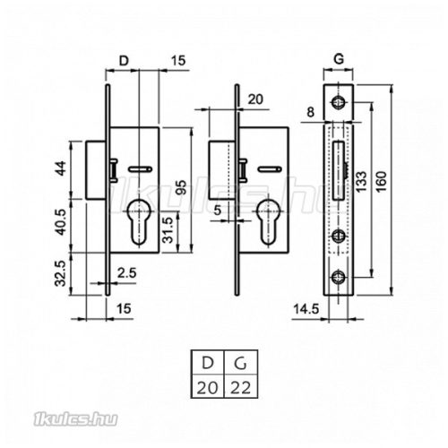 Euro Elzett Europortál reteszzár 20/22
