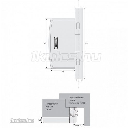Abus FAS97 autómatikus ablakzár-ajtózár Barna