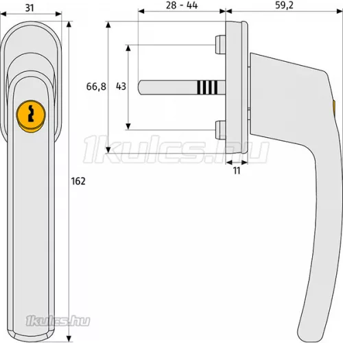 Abus FG200 zárható ablakkilincs (fehér)