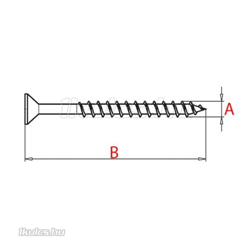 Süllyesztett fejű forgácslapcsavar teljes menetes 3x20 (1000 db)