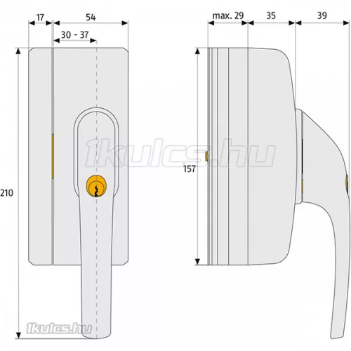Abus FO400 kulcsos ablakzár Barna