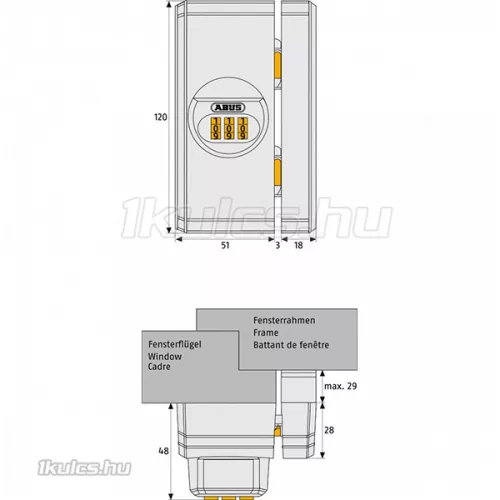 Abus FTS106 Fehér számzáras ablak/ajtózár