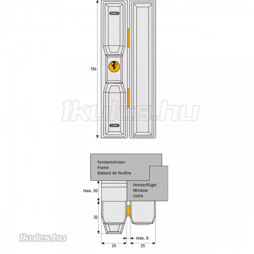 Abus FTS88 kulcsos ablak/ajtózár Fehér