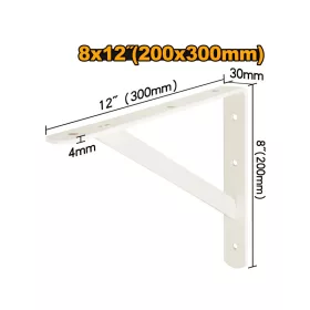   INGCO IHDSB0812 Polctartó konzol fehér 200 x 300 mm erősített