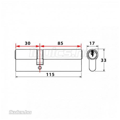 Titan K1 gombos zárbetét 30x85 (G=Rövidebb)