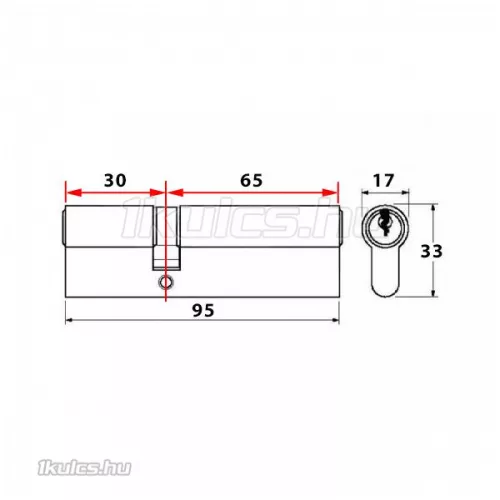 Titan K1 zárbetét 30x65