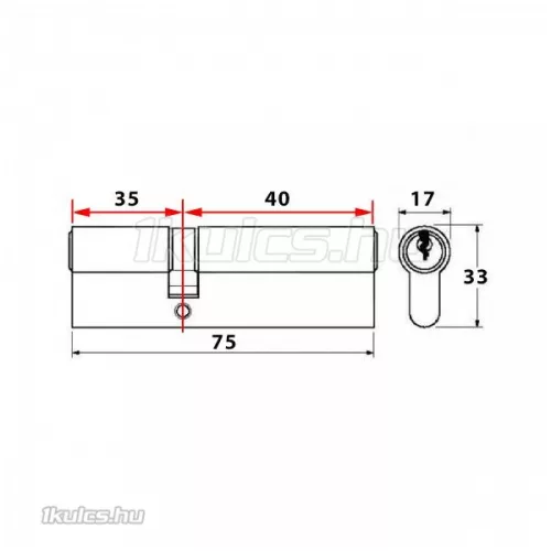 Titan K1 vészfunkciós zárbetét 35x40