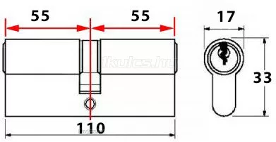 Titan K1 vészfunkciós zárbetét 55x55