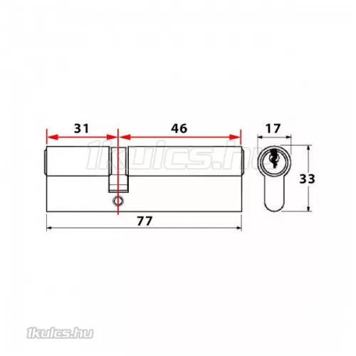 Titan K66 zárbetét 31x46 vészfunkciós ASC
