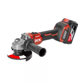   DCK KDSM08125EK Könnyített akkus sarokcsiszoló 125 mm szénkefe nélküli 20 V (2 x 4,0 Ah akku + töltő)