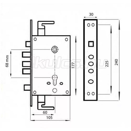 Kínai ajtózár balos 30-mm előlappal