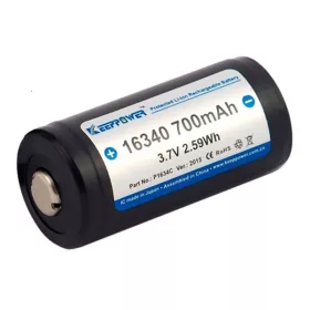   Keeppower P1634C CR123 3,7V 700mAh Li-ion akkumulátor védelemmel