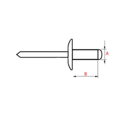 TopPop nyitott D-fejű popszegecs 3,2x8 (1000 db)