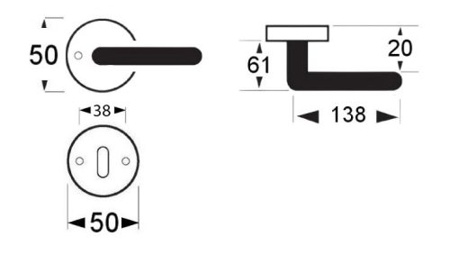 REAL acél rozettás kilincs BB kulcslyukas rozettával