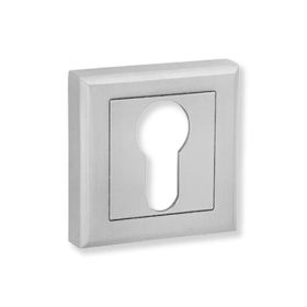 Bussare Comfort négyzet rozetta Brushed Chrome Cilinderes