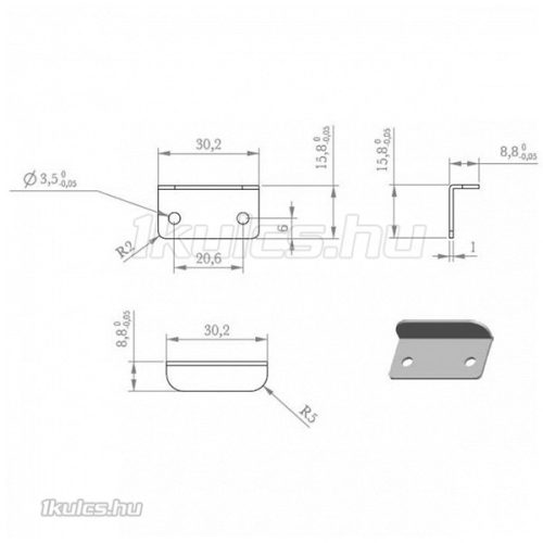 Siso ZÁRÓLEMEZ bútorzárhoz hajlított