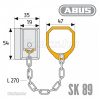Abus SK89 kilincsre akasztható biztonsági lánc ezüst
