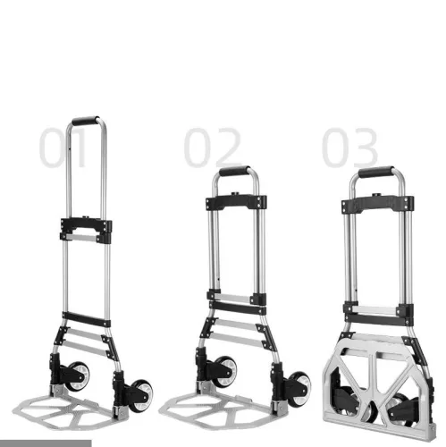 Alumínium összecsukható szállítókocsi, molnárkocsi szürke-fekete MY008