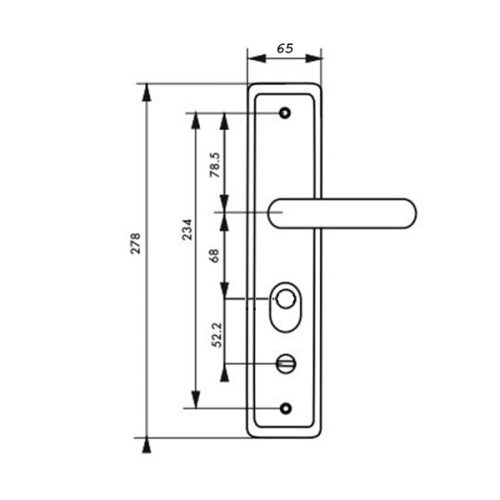 Exkluzív acél ajtó kilincs bal