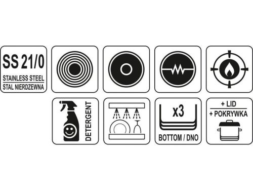 YATO YG-00102 GASTRO Serpenyő 3,1 liter 280 x 50 mm inox