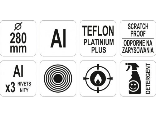 YATO YG-00132 GASTRO Serpenyő teflon bevonattal 280 mm alumínium