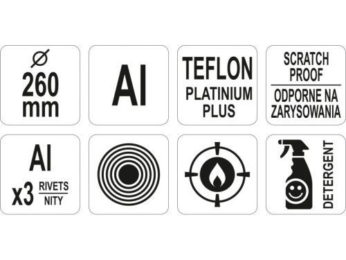 YATO YG-00152 GASTRO Palacsintasütő serpenyő teflon bevonattal 260 mm alumínium