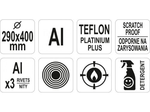 YATO YG-00155 GASTRO Halsütő serpenyő teflon bevonattal 290 mm Alumínium