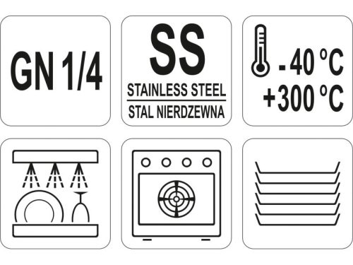 YATO YG-00373 GASTRO Inox betét fedő GN 1/4
