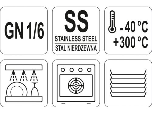 YATO YG-00374 GASTRO Inox betét fedő GN 1/6