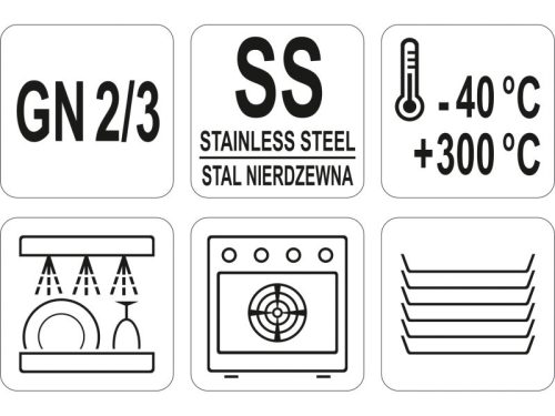 YATO YG-00377 GASTRO Inox betét fedő GN 2/3