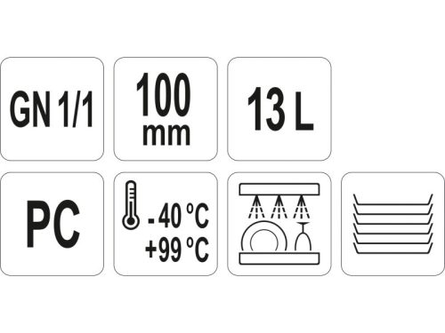 YATO YG-00391 GASTRO Műanyag betét 100 mm GN 1/1