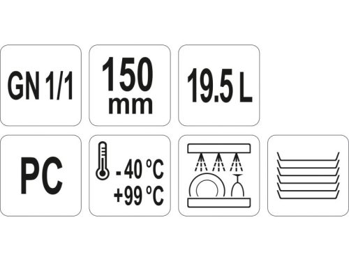 YATO YG-00392 GASTRO Műanyag betét 150 mm GN 1/1
