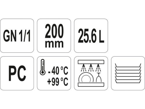 YATO YG-00393 GASTRO Műanyag betét 200 mm GN 1/1