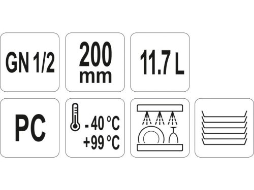 YATO YG-00403 GASTRO Műanyag betét 200 mm GN 1/2