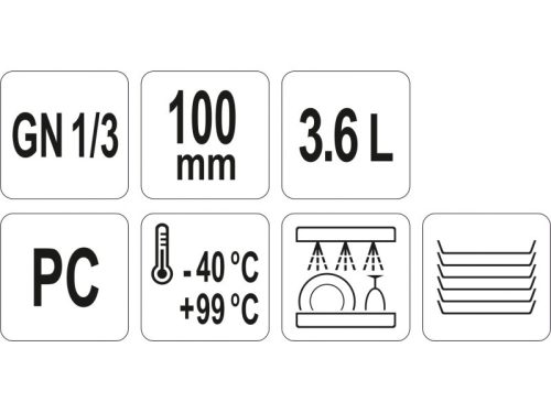 YATO YG-00411 GASTRO Műanyag betét 100 mm GN 1/3