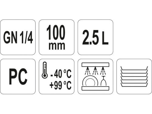 YATO YG-00420 GASTRO Műanyag betét 100 mm GN 1/4