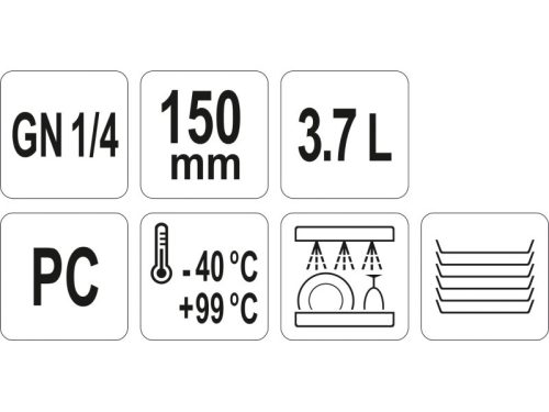 YATO YG-00421 GASTRO Műanyag betét 150 mm GN 1/4