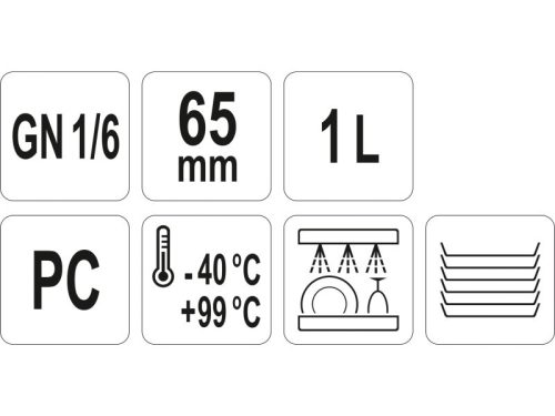 YATO YG-00425 GASTRO Műanyag betét 65 mm GN 1/6