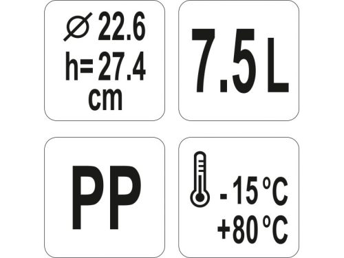 YATO YG-00514 GASTRO Műanyag vödör 7,5 liter