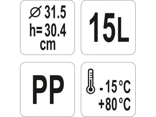 YATO YG-00516 GASTRO Műanyag vödör 15 liter