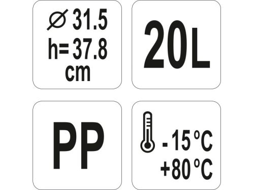 YATO YG-00517 GASTRO Műanyag vödör 20 liter