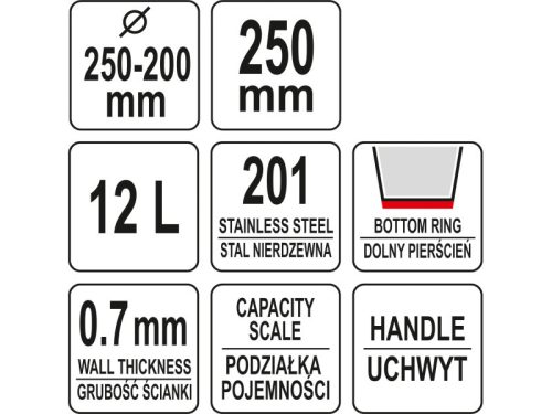 YATO YG-00650 GASTRO Inox vödör 12 liter