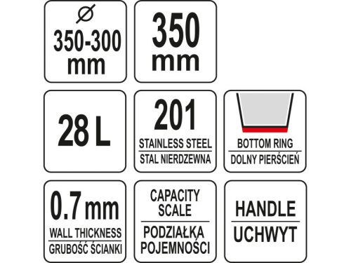 YATO YG-00652 GASTRO Inox vödör 28 liter