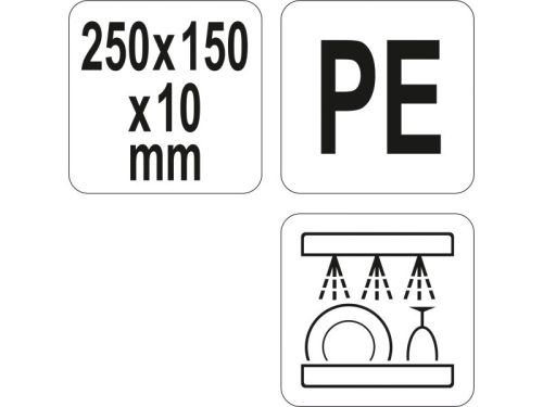 YATO YG-02150 GASTRO Vágódeszka 250 x 150 x 10 mm PE fehér