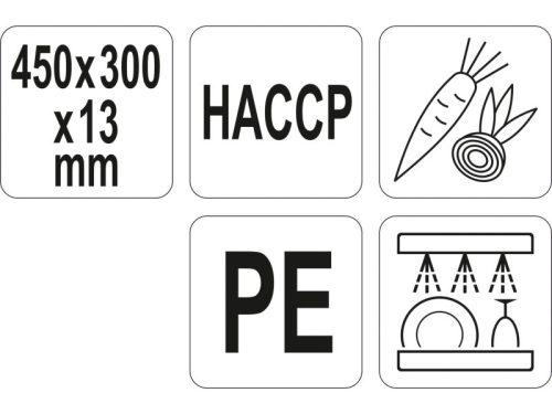 YATO YG-02171 GASTRO Vágódeszka 450 x 300 x 13 mm PE zöld